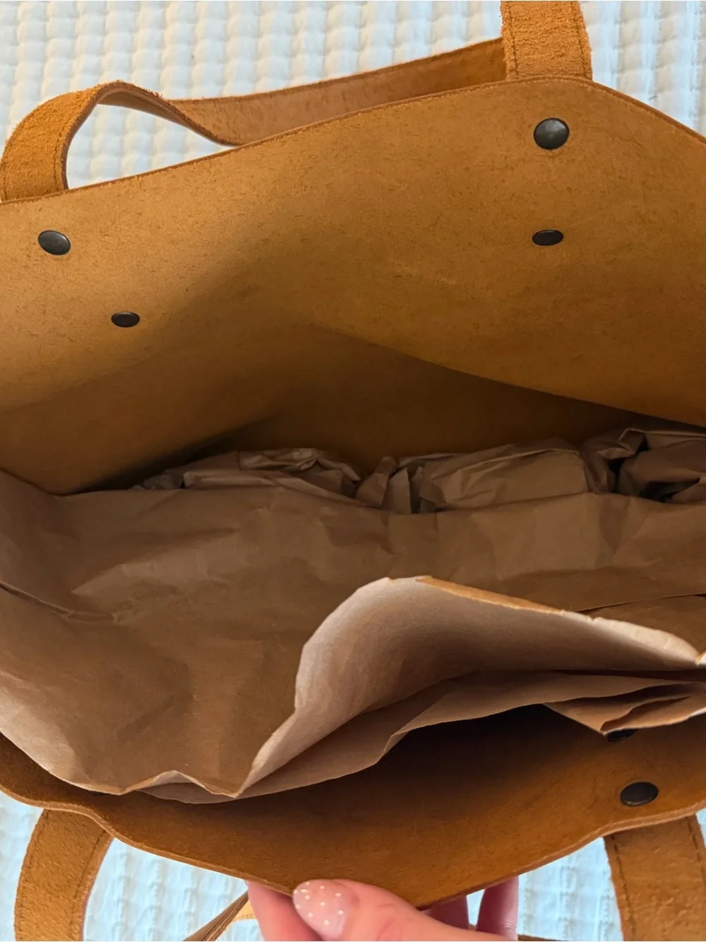 Classic Tan Leather Tote with Dual Straps